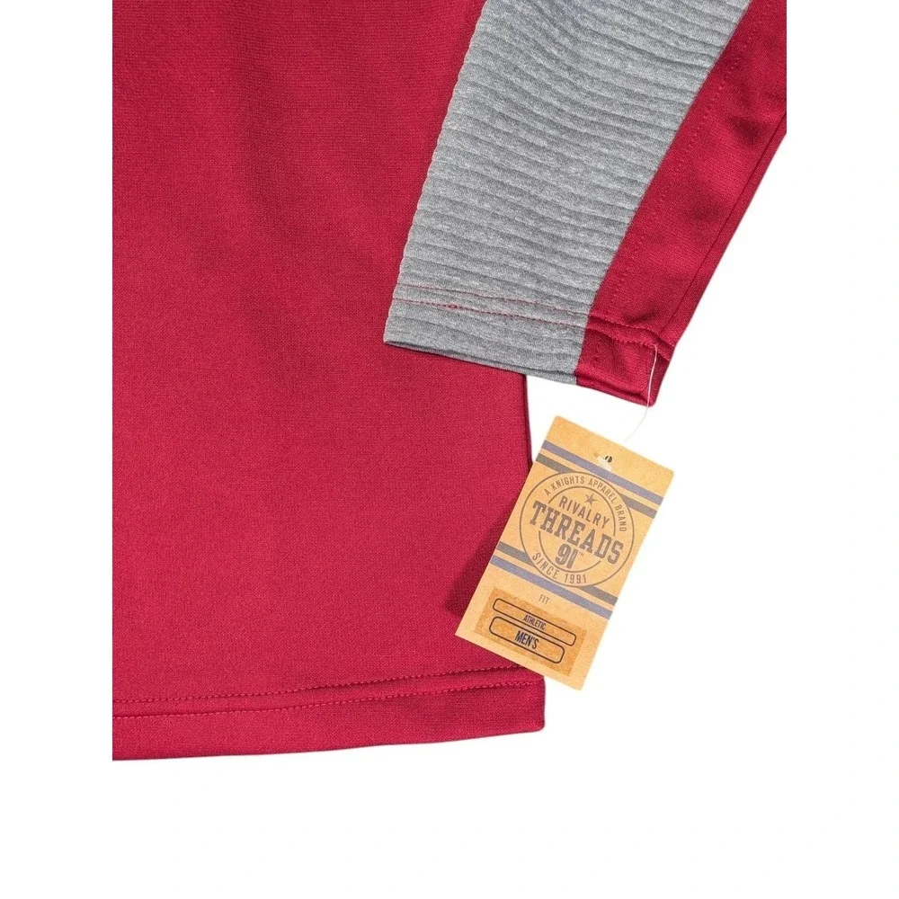 Rivalry Threads Arkansas Razorbacks Mens Small Quarter Zip Pullover Red Grey NWT